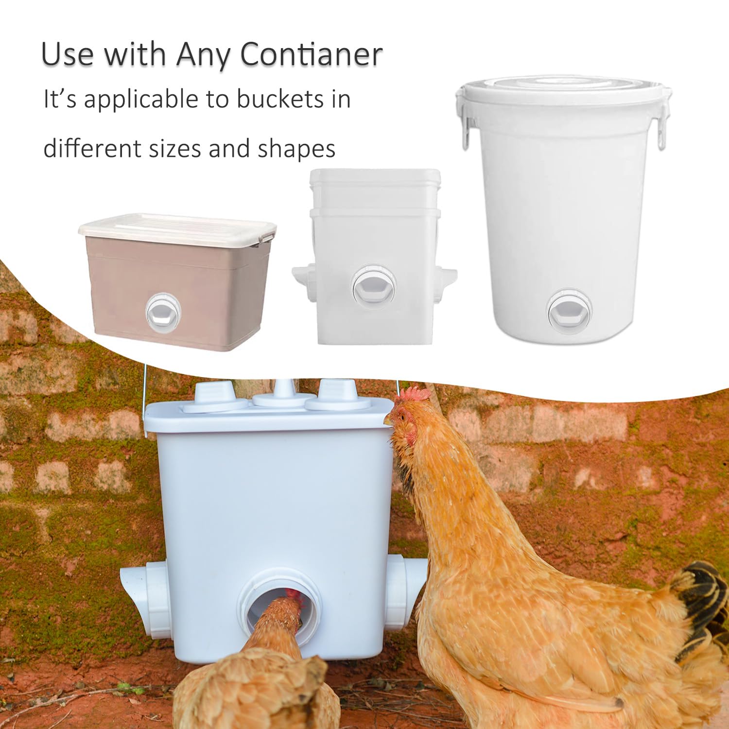 Essilnn chicken water cups 1/8-npt thread for DIY waterer setups.