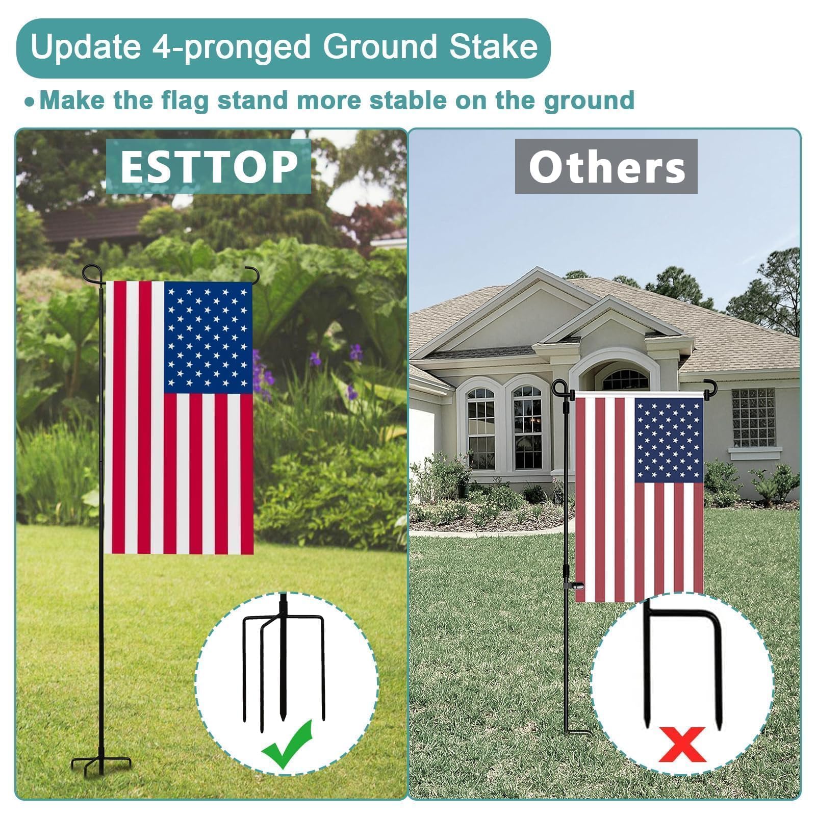 ESTTOP all-weather aluminum construction resists rust and UV damage for outdoor use