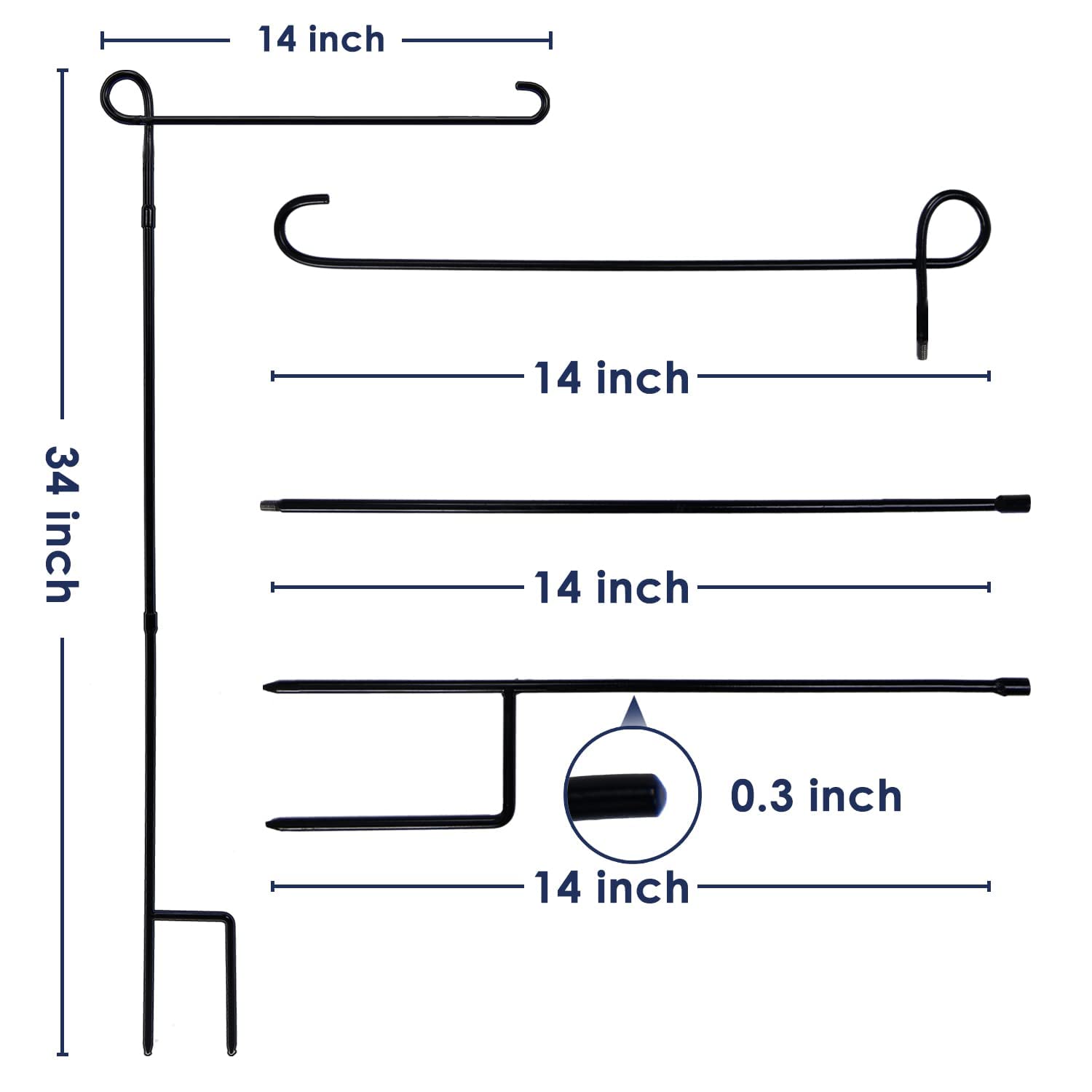 ESTTOP flag base features 10 cm wide feet for stable ground placement.
