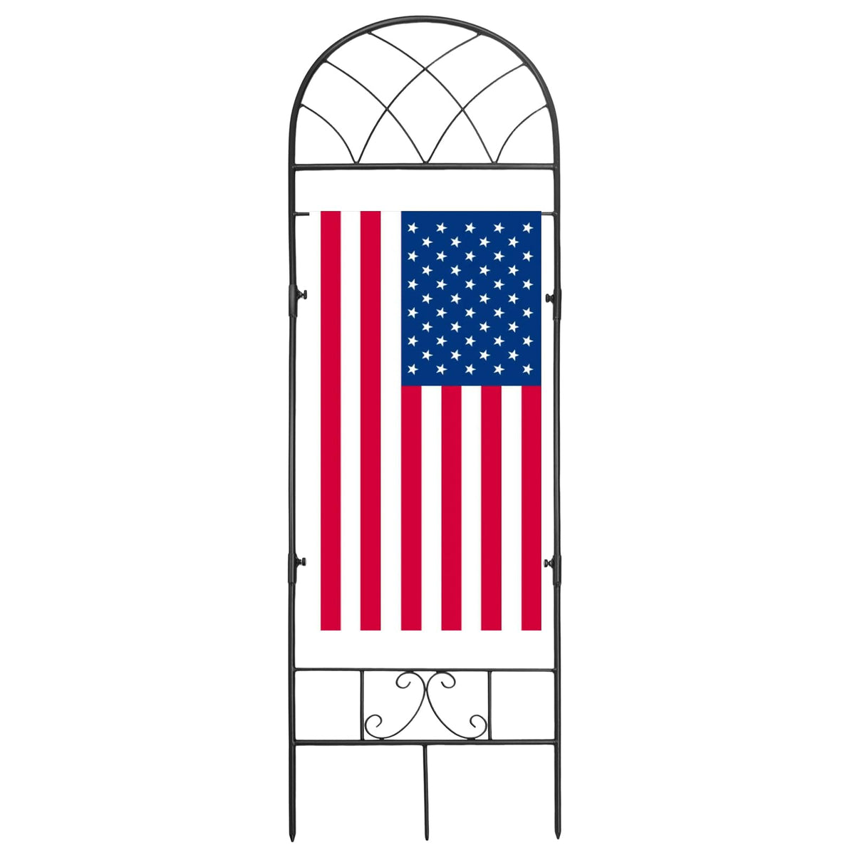 ESTTOP garden flag stand in lattice style displays 12x24 flags outdoors with secure ease.