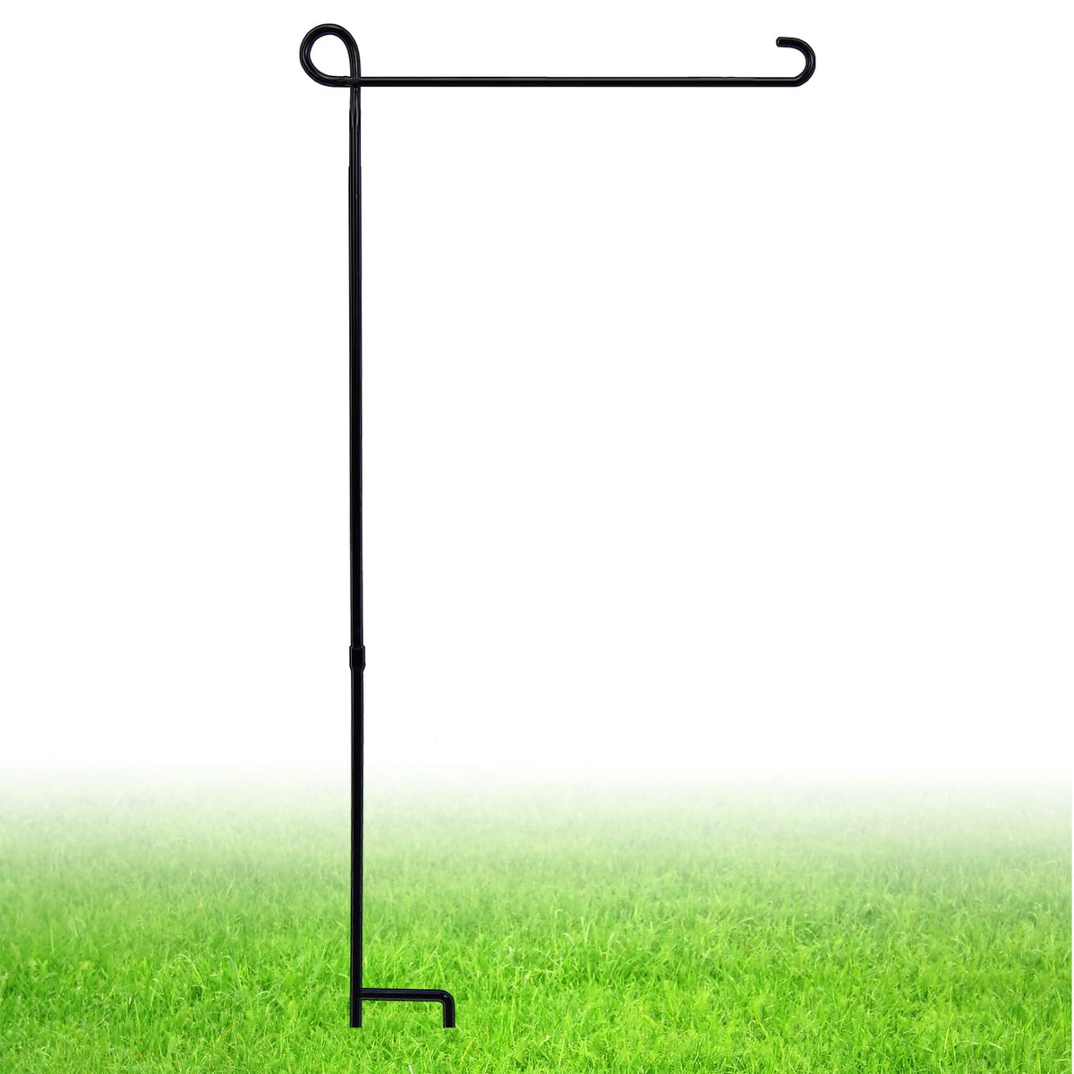 ESTTOP garden flag stand with a thickened pole provides durable support for flags in windy weather.