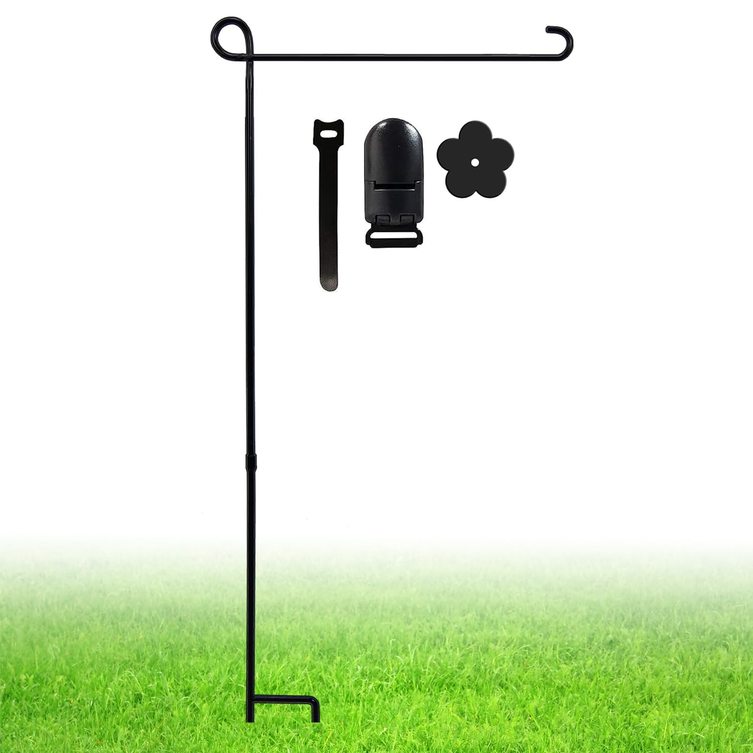 ESTTOP garden flag stand with a thickened pole for stable outdoor display.