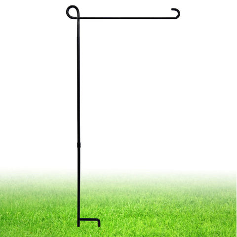 ESTTOP garden flag stand with a thickened pole provides durable support for flags in windy weather.
