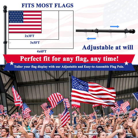 ESTTOP compatible with 2x3, 3x5, and 4x6 flags for versatile setups.