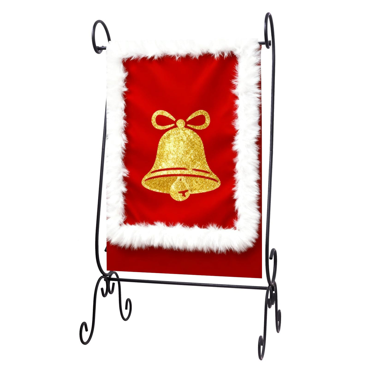 ESTTOP scroll garden flag stand with ornate scrollwork enhances curb appeal for outdoor spaces