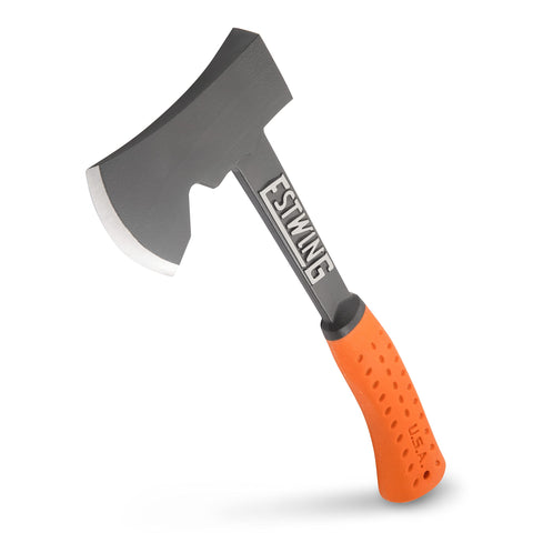 Estwing Camper's Axe 14-inch ready for campsite wood cutting and firewood prep.