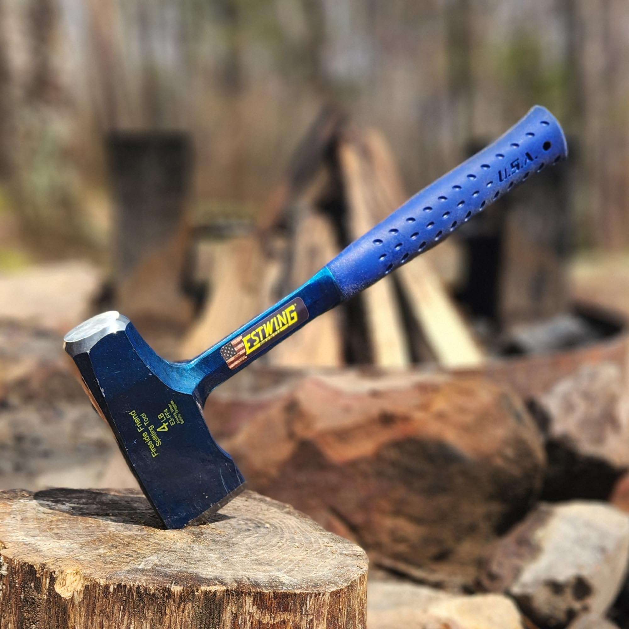 Estwing Fireside Friend Axe with ballistic nylon sheath protecting the edge
