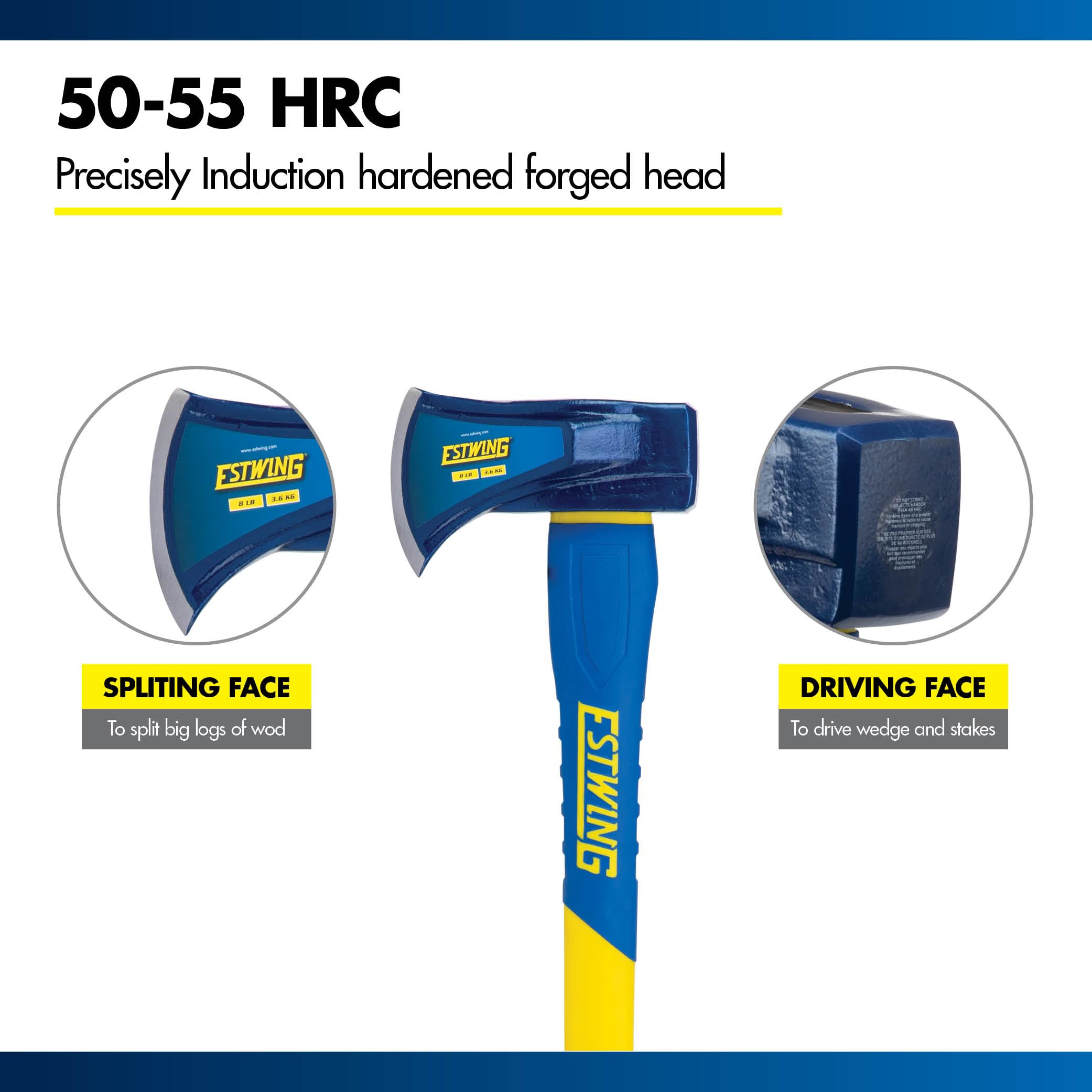 Estwing versatile for firewood chopping and wood shaping.