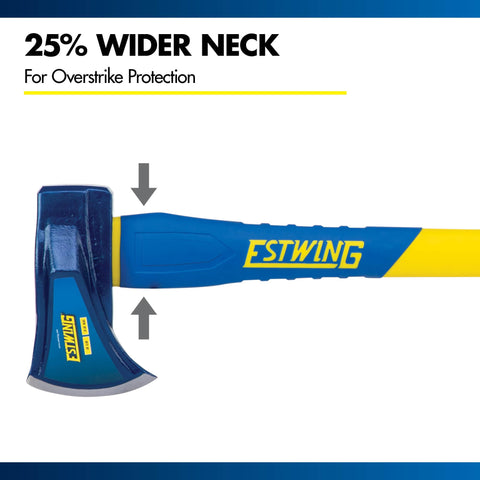 Estwing long reach and leverage for easier splitting.