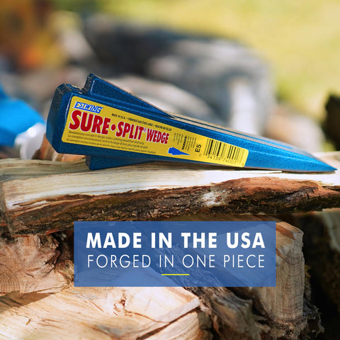 Hand sharpened base edge on Estwing Sure Split Wedge ensures true driving contact.