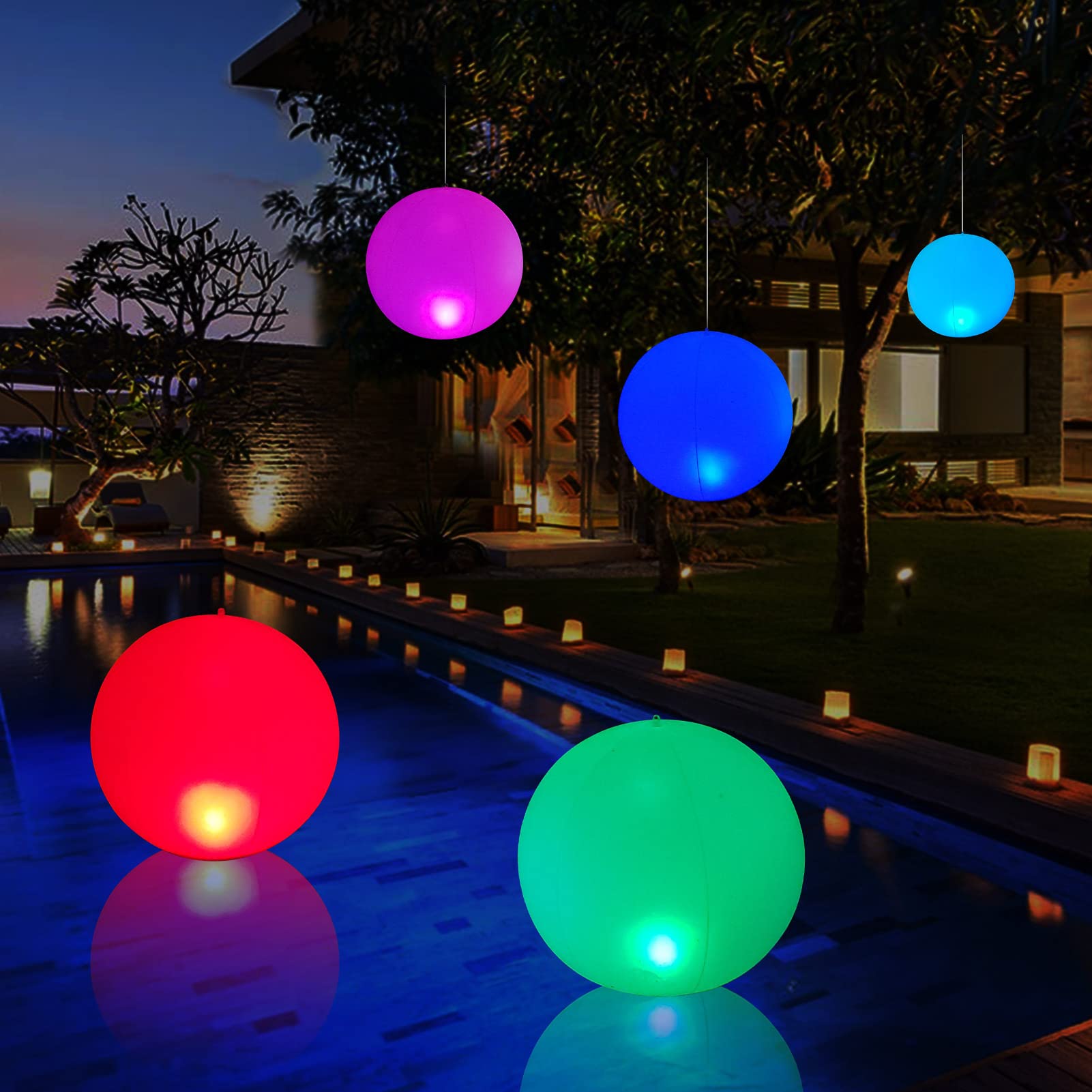 Esuper party ready glow orbs create dynamic pool light shows
