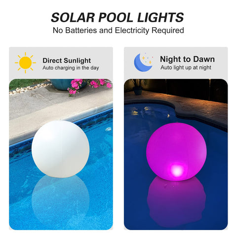 Esuper solar powered pool lights color-changing glow for evening parties