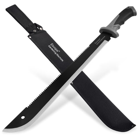 Esvopa bushcraft 24-inch machete for reliable outdoor cutting in rugged terrain.