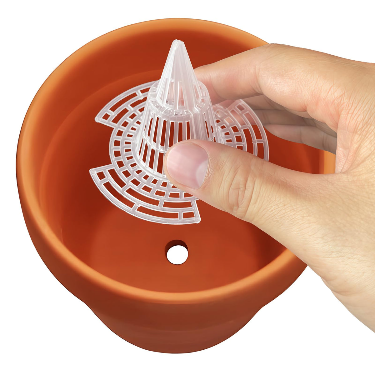 EsyHocm cone mesh pad for small pots keeps soil in place and enhances drainage.