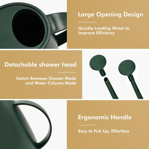 Etarewilt dark green watering can complements indoor decor.