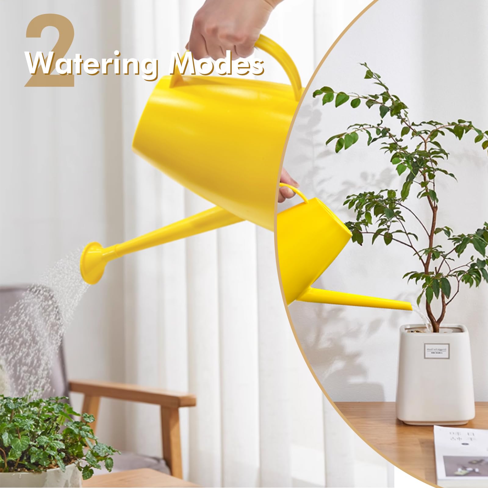 Etarewilt watering can with removable nozzle for targeted watering