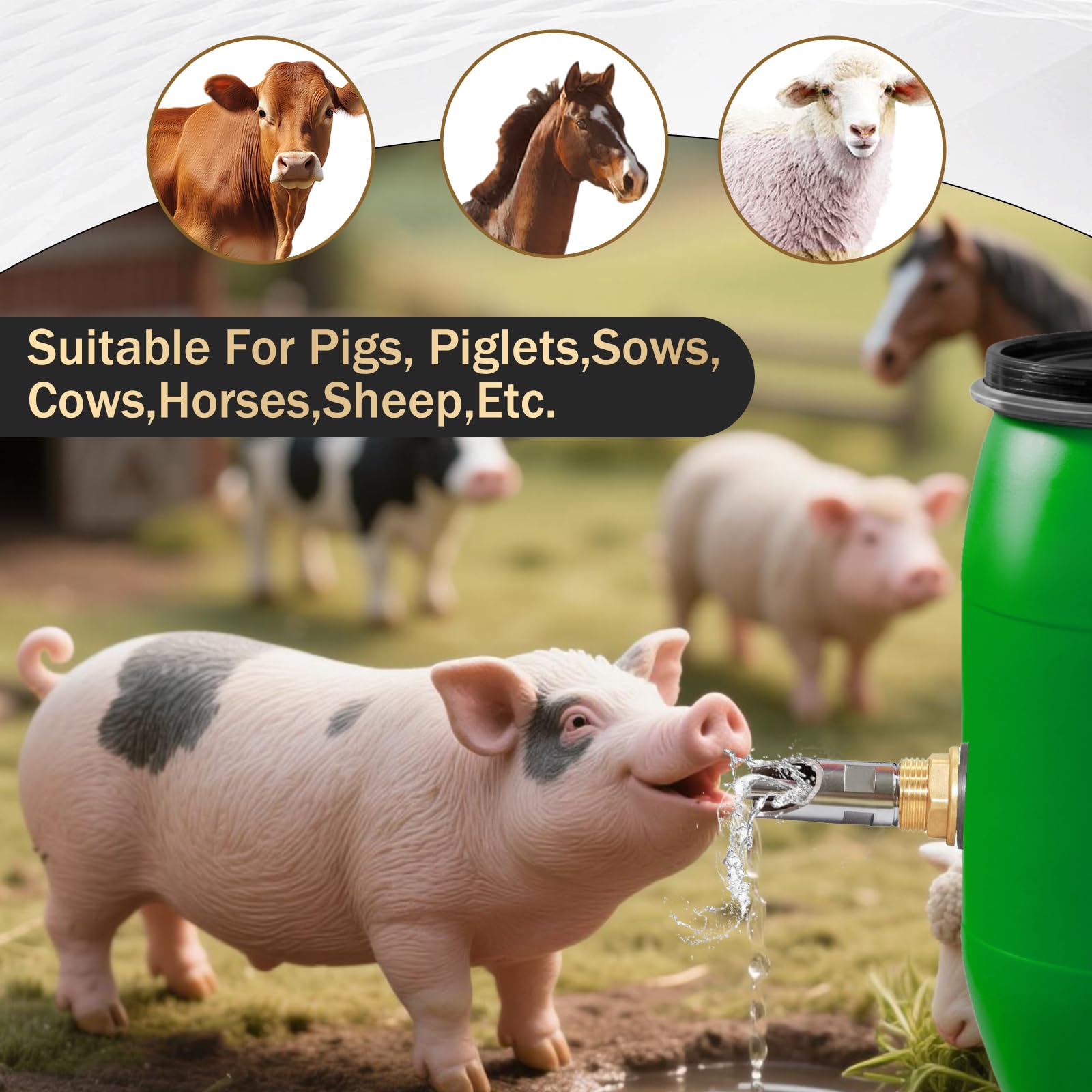 ETCYAOXIN piglets nipple feeder integration supports water for different ages of pigs