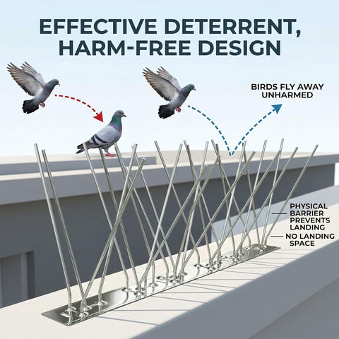 Etermeish weatherproof fence spikes install along roofs, rails, and patios for versatile use.
