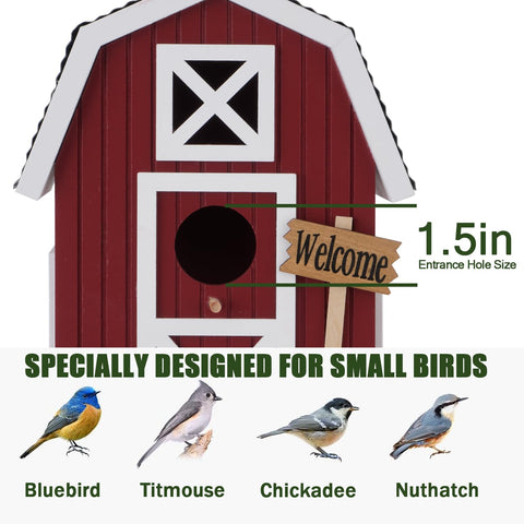 Eternhome red wooden nesting box: sturdy natural wood shelter for nesting birds.