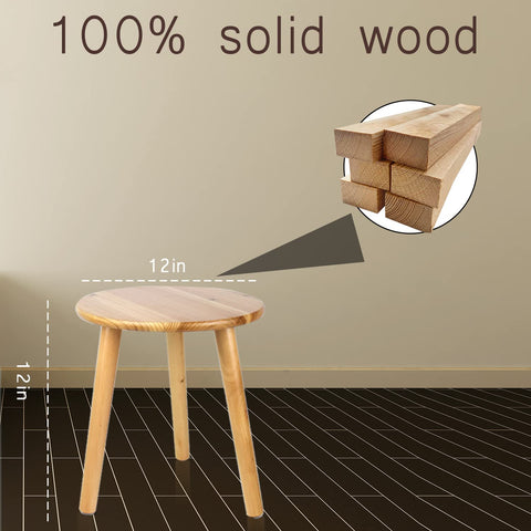 Ethuh round wood stand supports lightweight and mid-weight pots with stability.