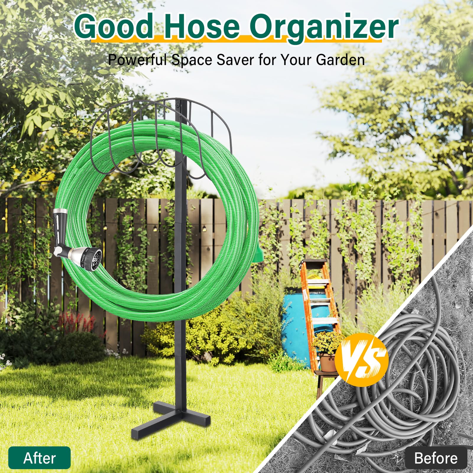 ETICSIPA 150ft capacity hose stand—accommodates long hoses without tangling.
