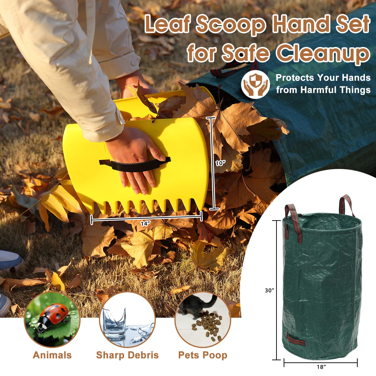 ETICSIPA 32-gallon leaf bag simplifies collection and disposal.