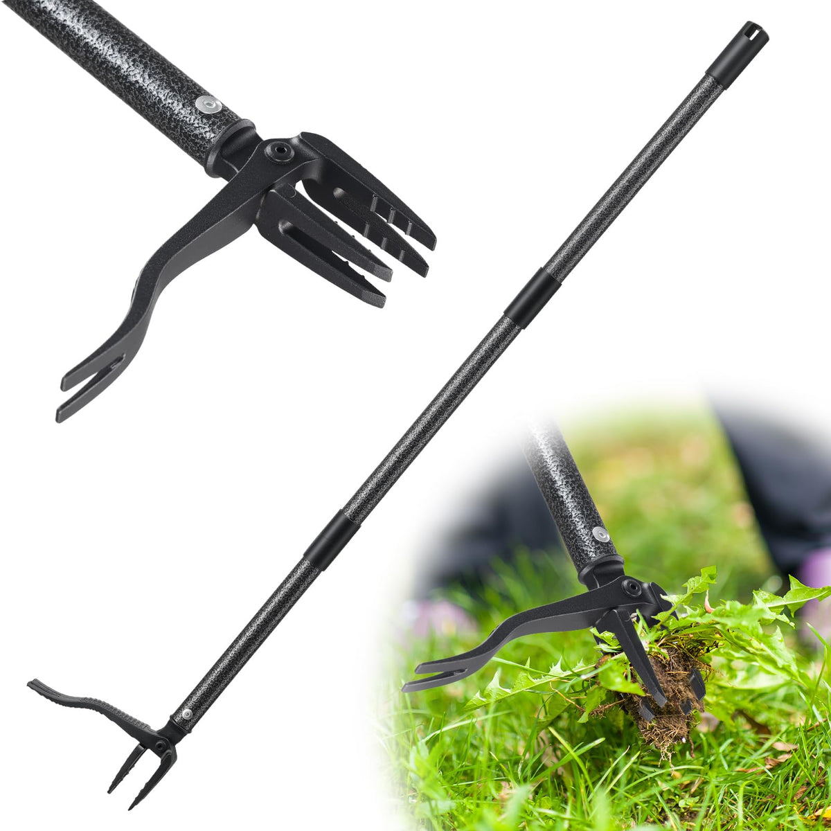 ETICSIPA 60-inch weed puller with long handle for standing weed removal