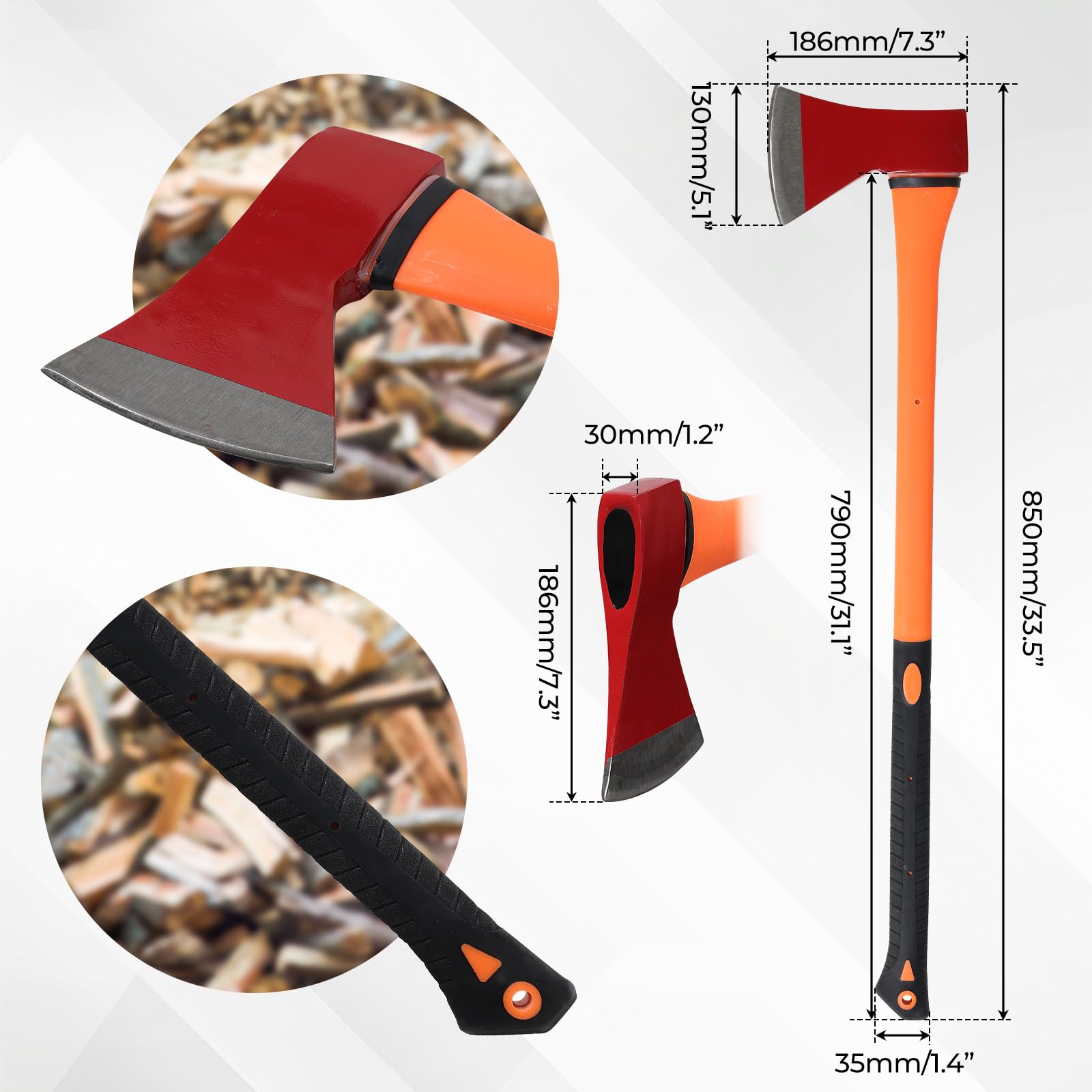 ETICSIPA chopping-axe-head enables precise cuts through hardwoods.