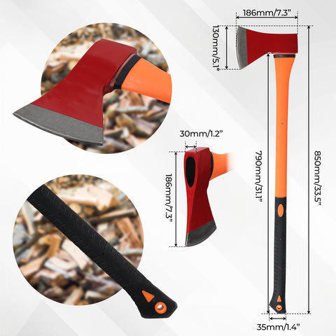 ETICSIPA chopping-axe-head enables precise cuts through hardwoods.