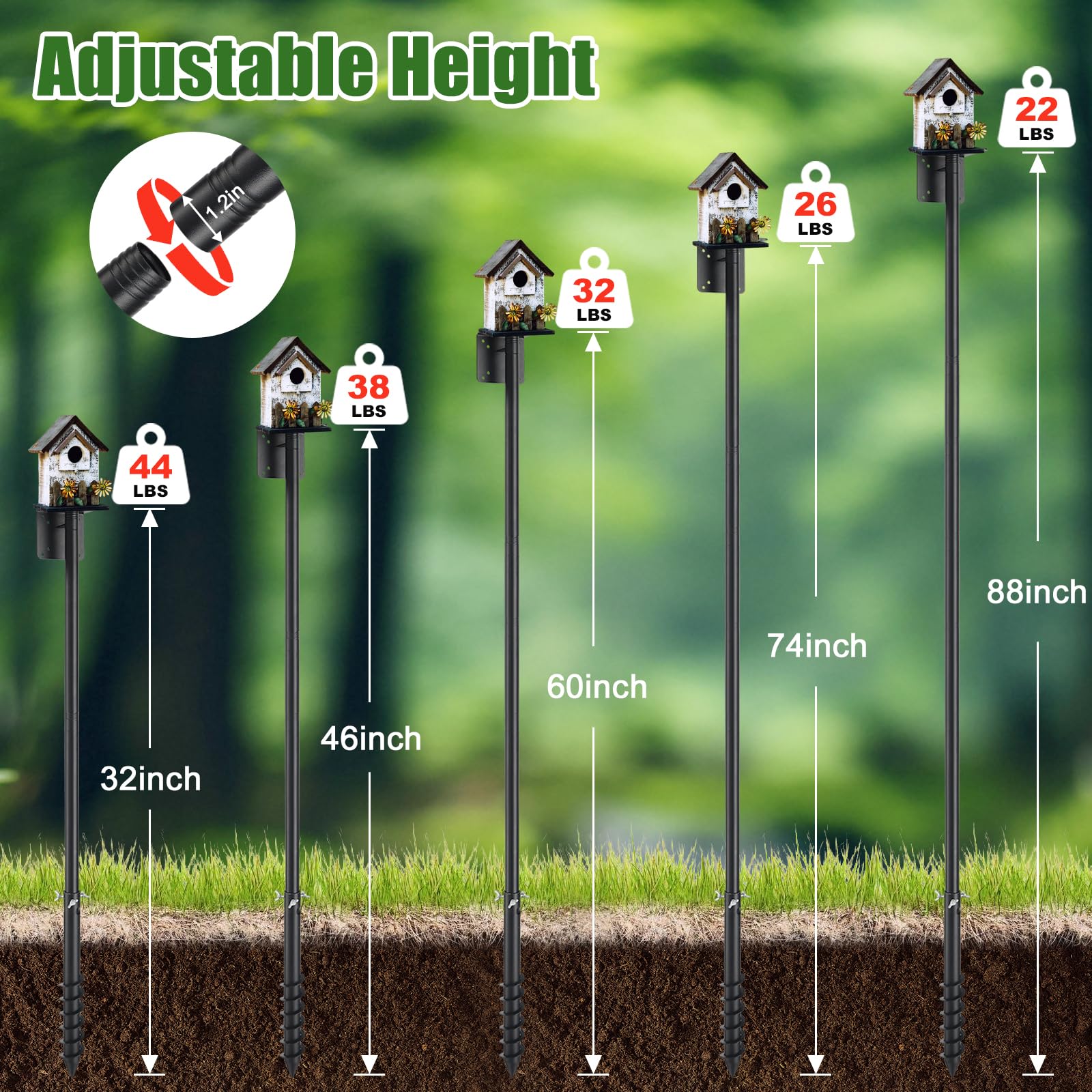 ETICSIPA bird pole wind stability ensures a stable feeding site in windy locations.