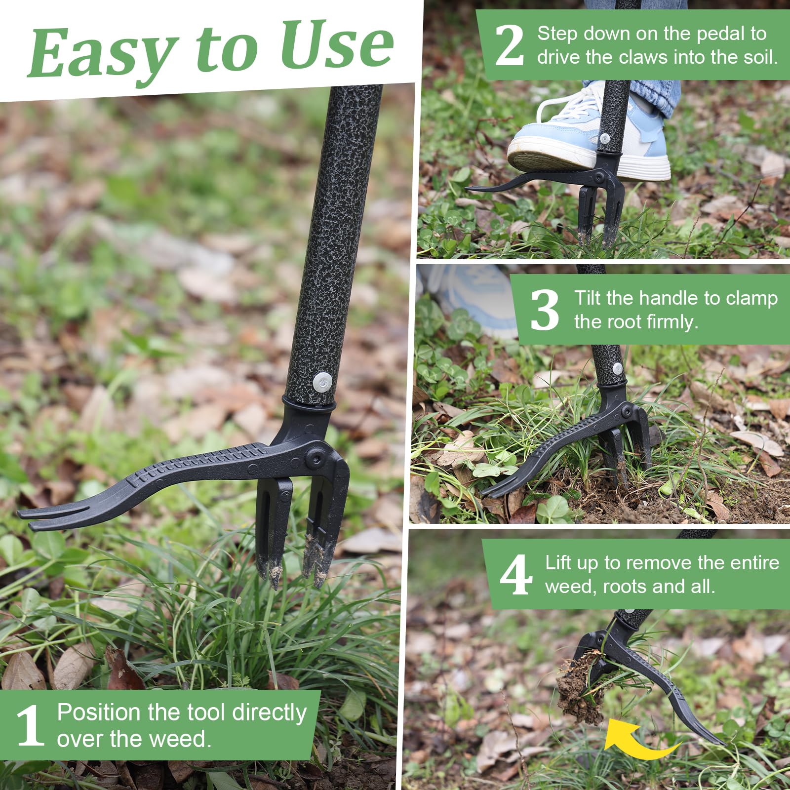 ETICSIPA weed puller disassembles quickly for compact storage after gardening