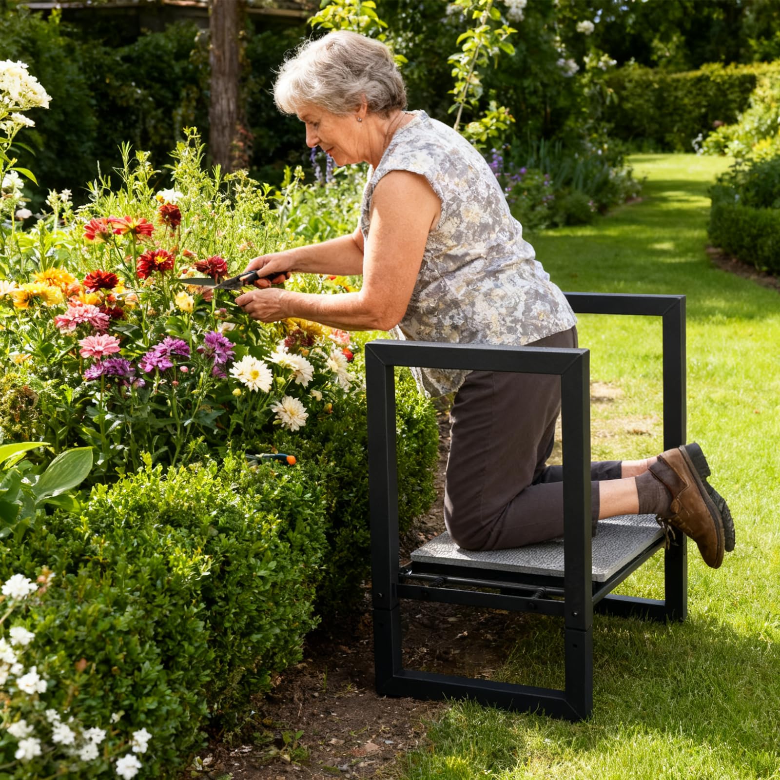 ETICSIPA extra-wide kneeling pad 10.5 inches cushions knees during tasks.