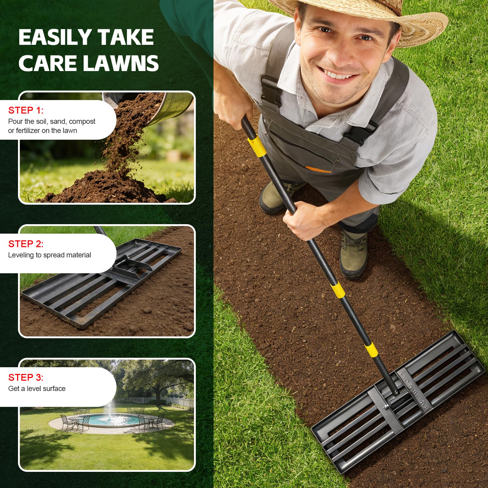 ETICSIPA weatherproof rake design withstands outdoor conditions.