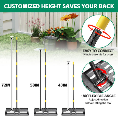 ETICSIPA rugged lawn leveling rake with rust-resistant coating for outdoor durability.