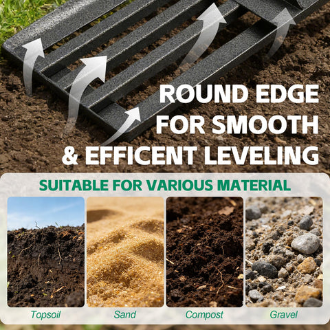ETICSIPA wide blade 30x10 covers large areas for faster soil leveling.