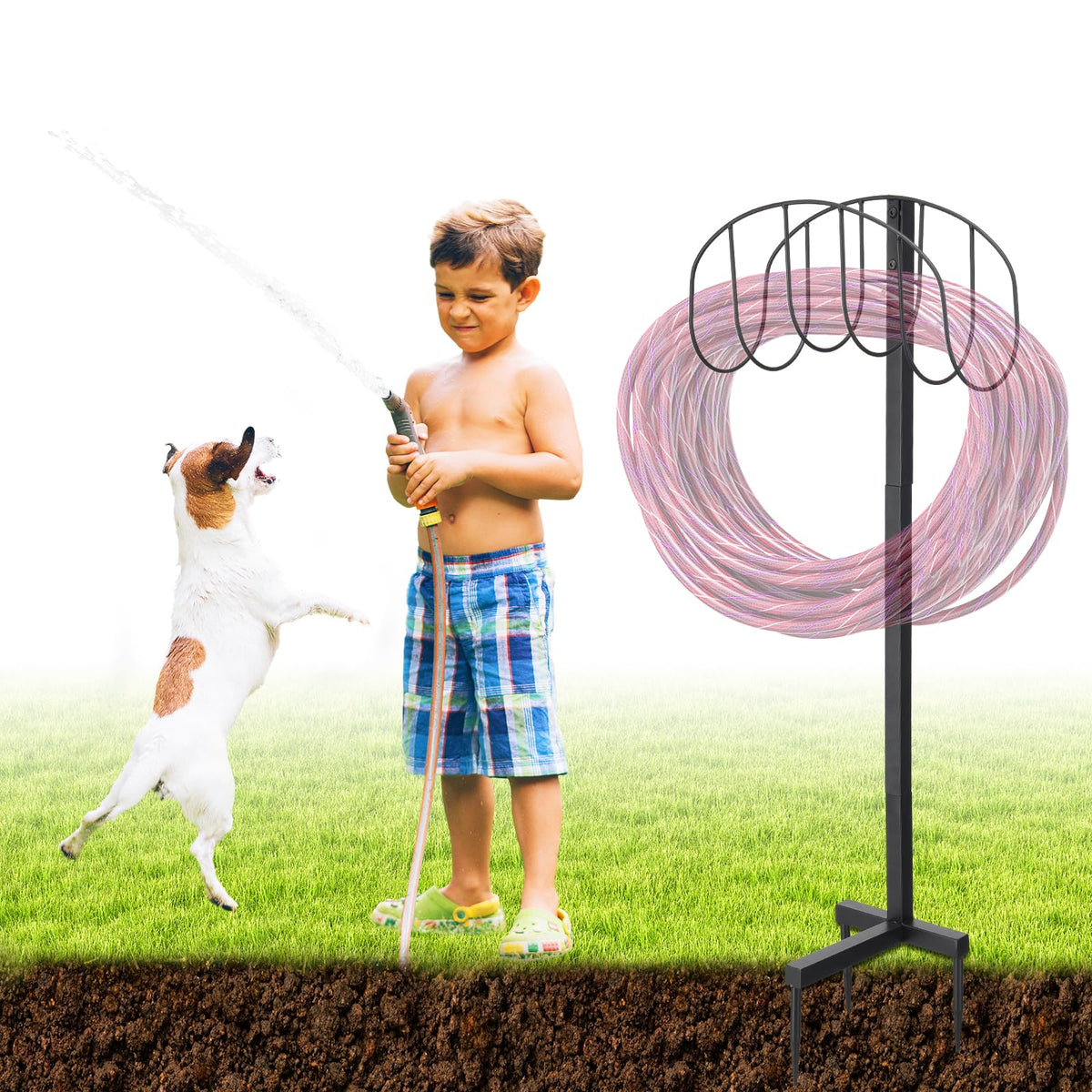 ETICSIPA outside hose holder base—stable, wind-resistant support for long hoses.