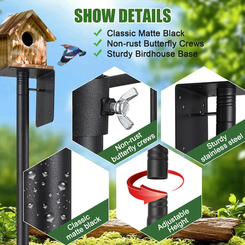 ETICSIPA yard pole adds decorative outdoor appeal while supporting bird gear