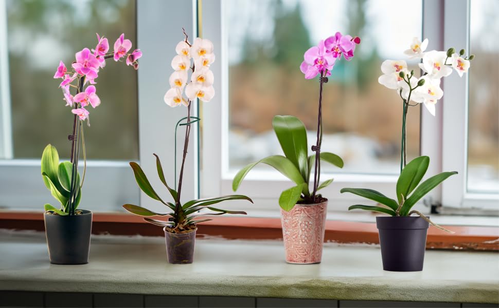 Etnorsu flower stake assembly highlights easy placement and adjustable height.