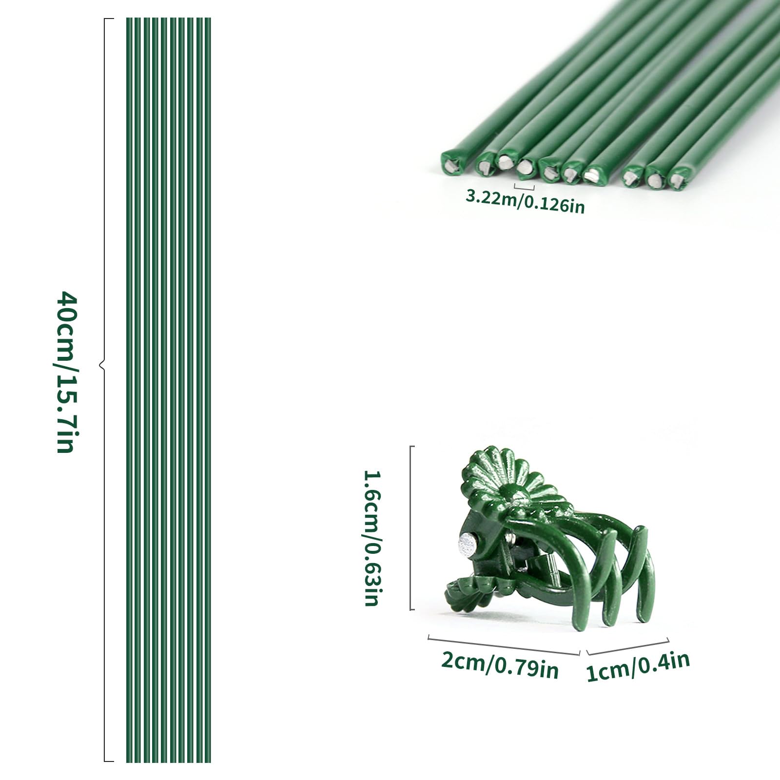 Etnorsu orchid clip 2cm long secures orchid stems subtly.