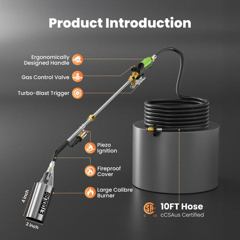 etoolab propane torch use cases include weeding, grilling, and more.
