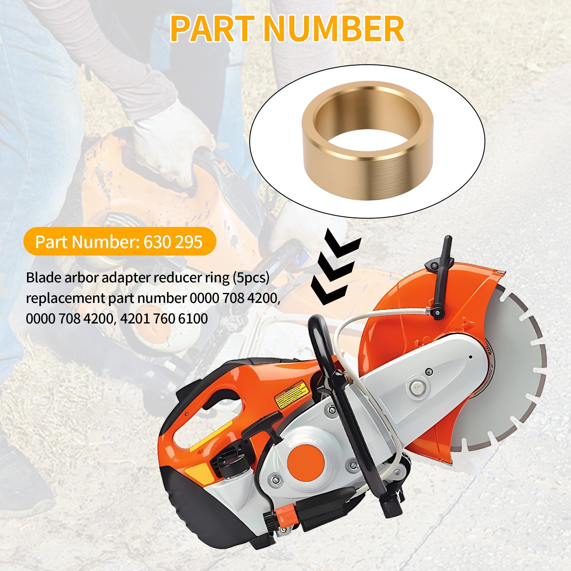 ETZ Stihl TS-series compatibility arbor ring supports accurate alignment during cuts.
