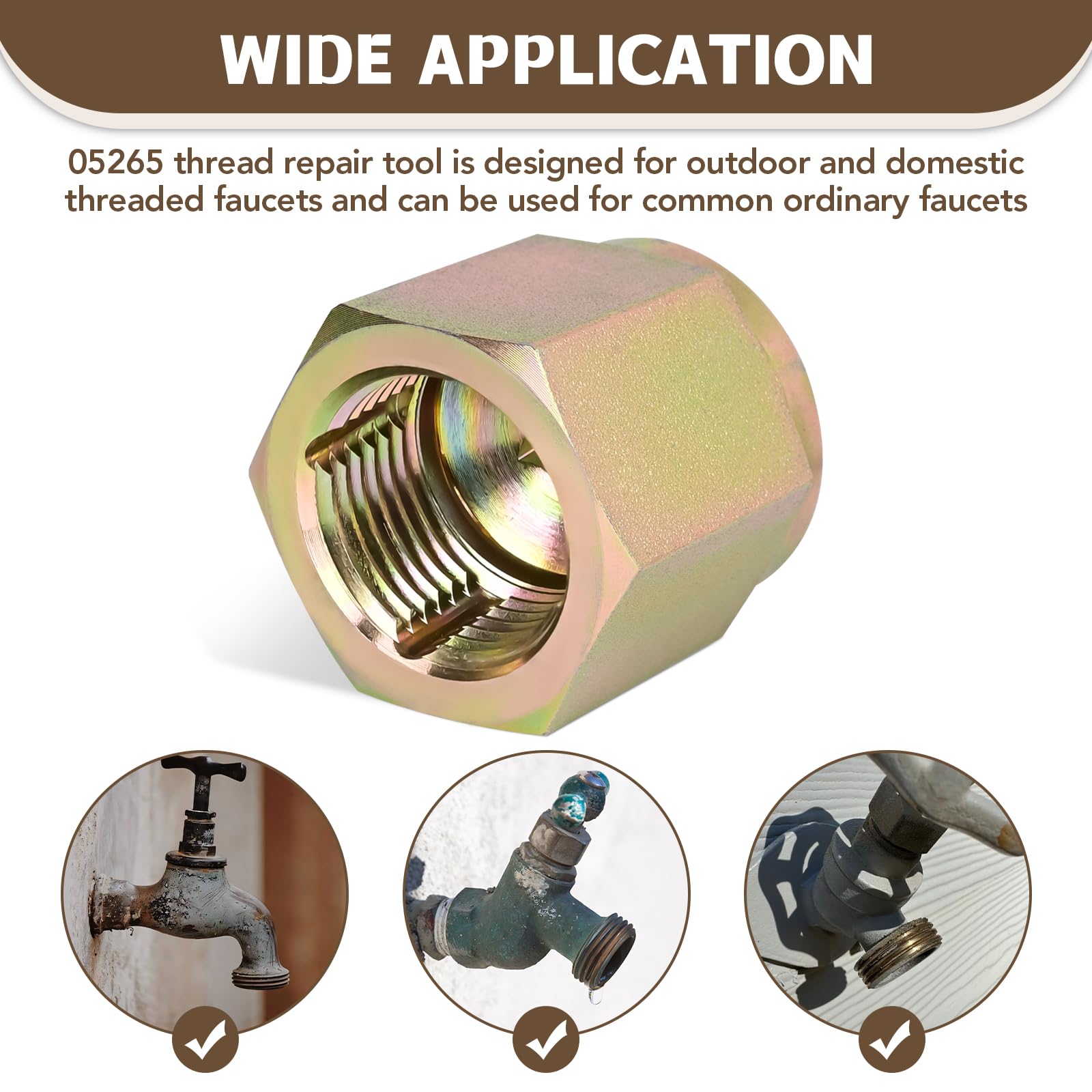 ETZ thread cleaning tool restores threads for secure hose connections.