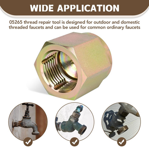 ETZ thread cleaning tool restores threads for secure hose connections.