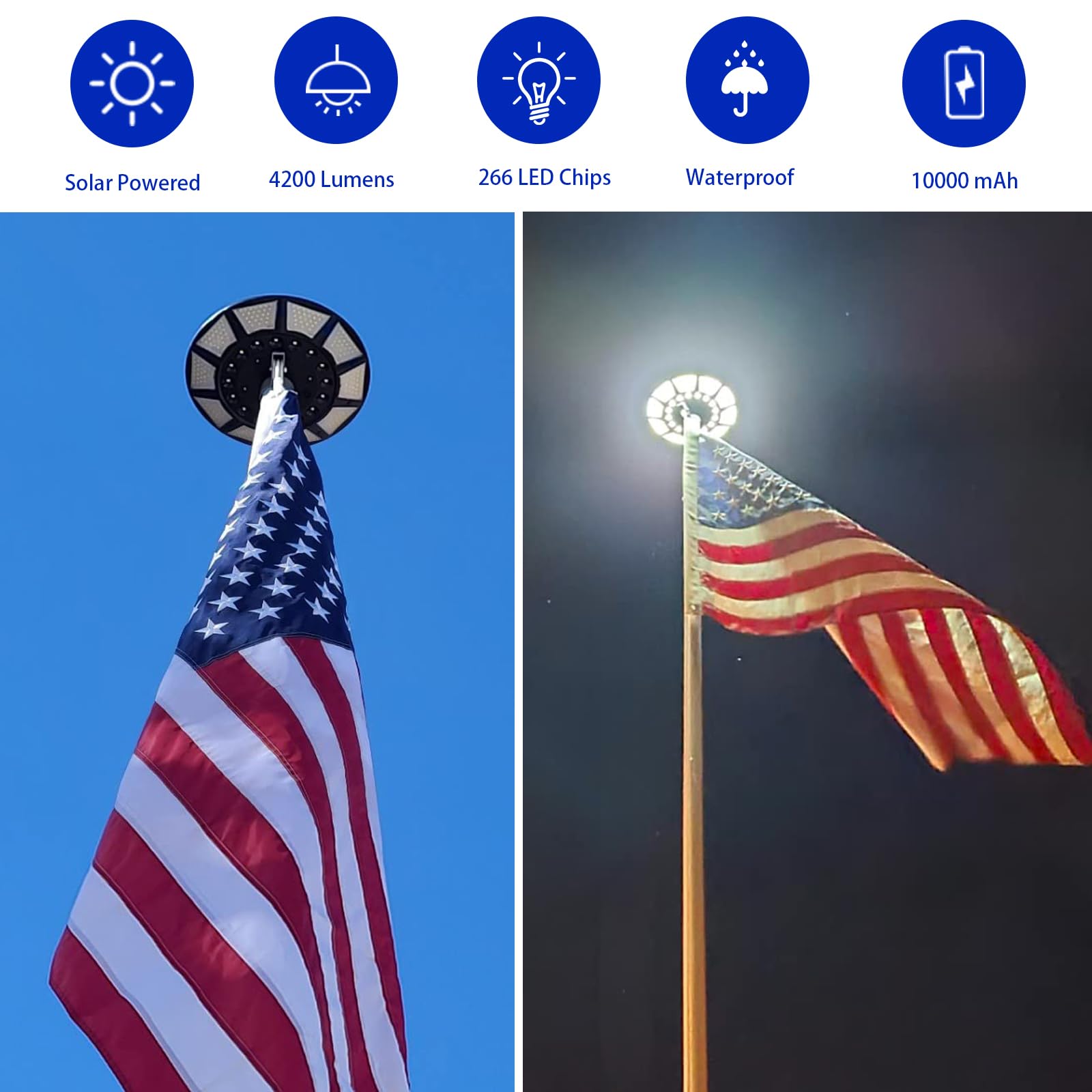 Etzeaxus flag light battery 10000mAh extends runtime up to 12 hours
