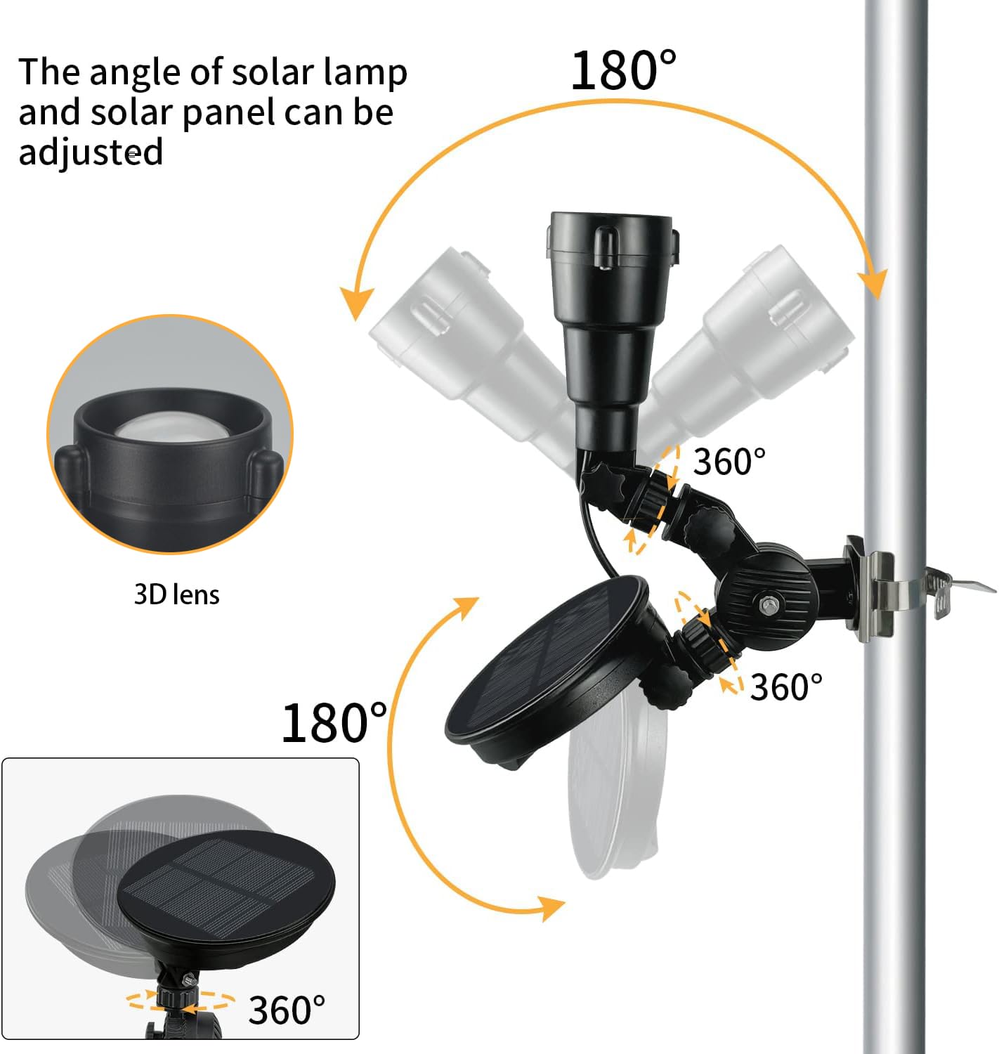 Etzeaxus solar flagpole light spike-mount for easy ground positioning