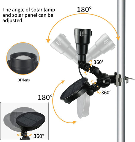 Etzeaxus solar flagpole light spike-mount for easy ground positioning
