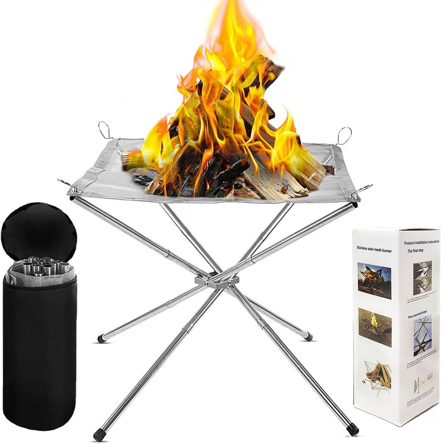 Eubeneortho 22in fire pit assembled top view for spacious outdoor gatherings.