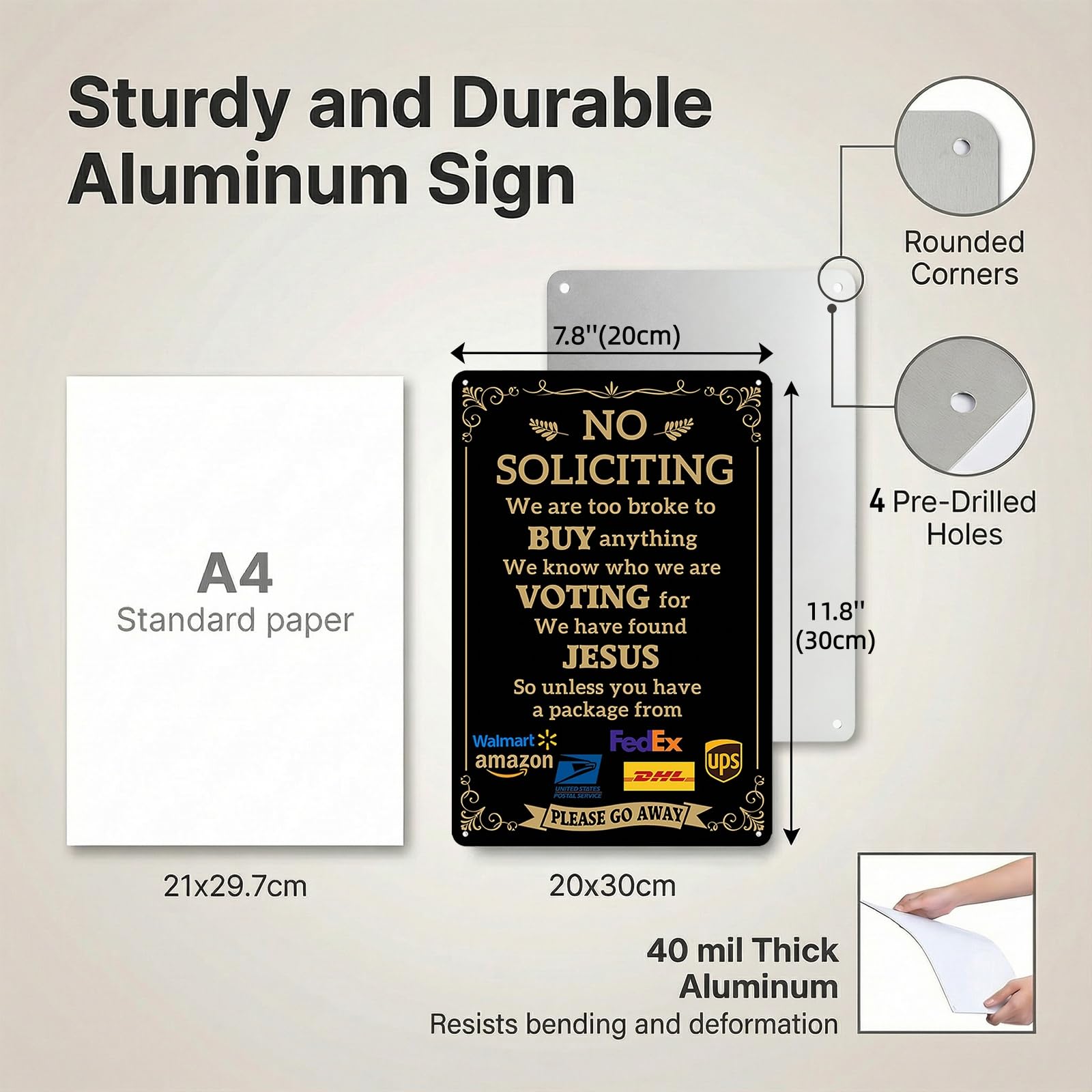 EudaBlos sign close-up with UV print resists fading for lasting color.