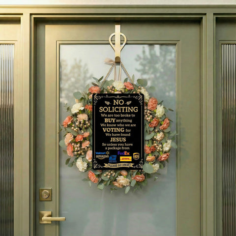 EudaBlos sign side view showing sturdy metal construction for porch or gate.