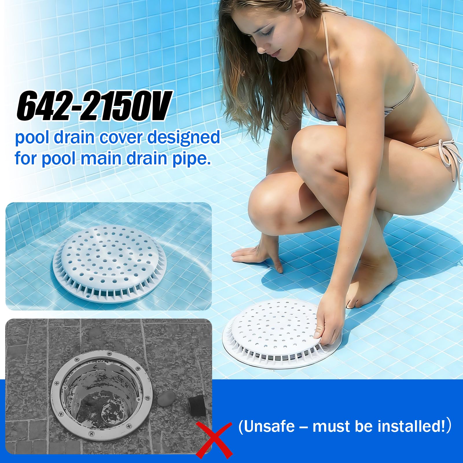 Eudaimonia 642-2150V fits Waterway, Hayward, and Pentair 8-inch outlets